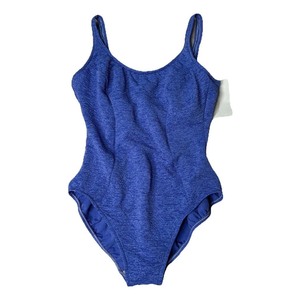 NWT Active Spirit One Piece Swimsuit Bright Blue Textured Women's Size Large